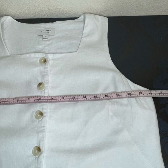 Banana Republic Factory Square Neck Button Down Mini Dress White Size Large - Picture 6 of 10